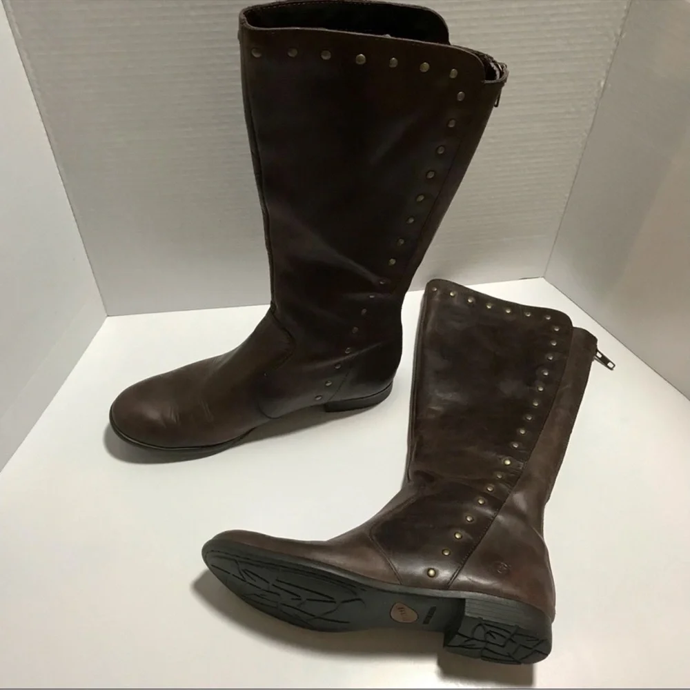 Born Larsen Genuine Leather Studded Riding Knee Boots - Picture 6 of 10